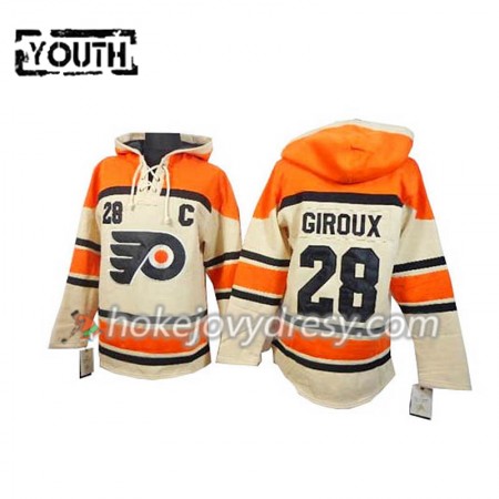 Philadelphia Flyers Claude Giroux 28 Cream Sawyer Mikiny Hooded - Dětské